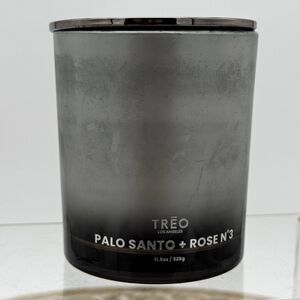 Treo Candle Palo Santo And Rose N3 11.5 Oz 1 Wick Black Silver Gift Earthy